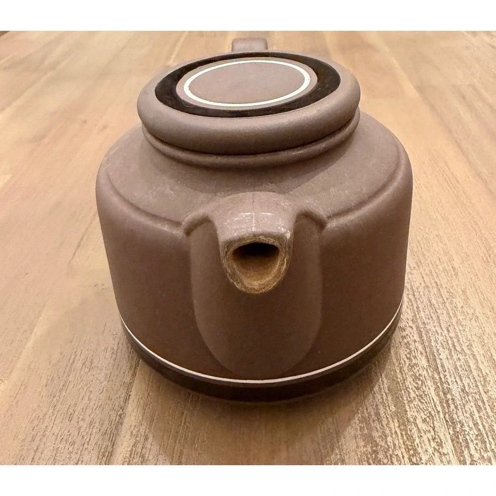 Vintage Hornsea England Matte Brown Teapot Mid Century Modern Stoneware with lid